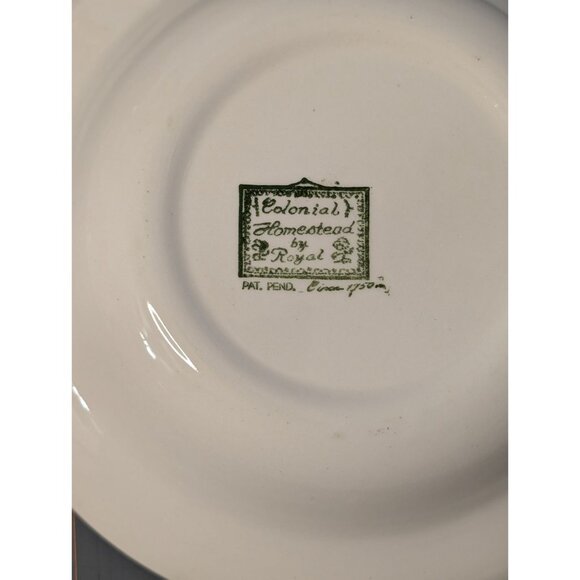 Colonial Homestead By Royal Rim Soup Bowl Green White 8 3/8 in. - Picture 7 of 7